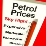 Petrol Prices Sky High Monitor Stock Photo