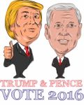Trump And Pence Vote 2016 Stock Photo
