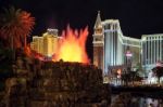 Las Vegas, Nevada/usa - August 3 : Volcano At The Mirage Hotel L Stock Photo