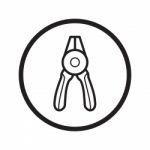 Linear Round Nose Pliers Icon -  Iconic Design Stock Photo
