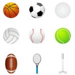Different Ball Icons Stock Photo