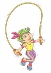 Girl Playing With A Skipping Rope Stock Photo
