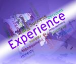 Experience Words Shows Competency Proficient And Professionally Stock Photo