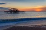 Brighton, East Sussex/uk - January 26 : View Of The Derelict Wes Stock Photo