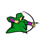 Medieval Archer Mascot Stock Photo