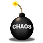 Chaos Warning Means Safety Bomb And Dangerous Stock Photo
