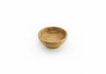 Empty Wooden Or Bamboo Bowl On white Background Stock Photo