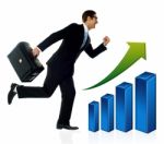 Businessman In Running Posture, Growth Concept Stock Photo