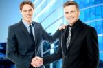 Business Handshake, Young Entrepreneurs Stock Photo