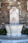 View Of A Fountain In The Alcazaba Fort And Palace Gardens In Ma Stock Photo