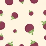 Seamless Pattern With Mangosteen  Illustration Stock Photo