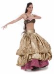 Beautiful Belly Dancer In Rich Costume Stock Photo