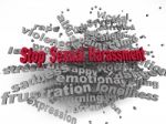 3d Image Stop Sexual Harassment  Issues Concept Word Cloud Backg Stock Photo
