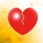 Broken Heart Shows Unhappy Couple Or Relationship Problems Stock Photo