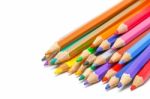 Colored Pencils, Isolated On The White Background Stock Photo