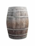 Wine Barrel On White Stock Photo