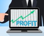 Profit Chart Graph Displays Increase Cash Wealth Revenue Stock Photo