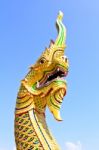 King Of Naga In Temple Of Thailand Stock Photo