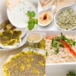 Arab Middle Eastern Food Collage Stock Photo
