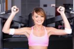Beautiful Woman At The Gym Stock Photo