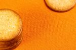 Homemade Cookies On Orange Cloth Stock Photo