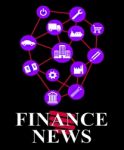 Finance News Shows Money Headlines And Information Stock Photo