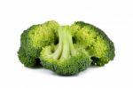 Slice Broccoli Isolated On The White Background Stock Photo