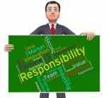 Responsibility Words Shows Management Obliged And Responsible Stock Photo