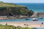 Beach And Harbour In Bude In Cornwall Stock Photo