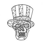 Skull Uncle Sam Black And White Mosaic Stock Photo