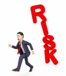Businessman Avoiding Risk Indicates Unsteady Danger And Problems Stock Photo