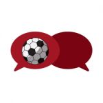 Soccer Football Bubble Talk Icon  Illustration Stock Photo