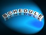 Schedule Dice Mean Program Itinerary And Organize Agenda Stock Photo