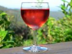Glass Of Rose Wine Stock Photo
