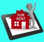 For Rent House Tablet Shows Rental Or Lease Property Stock Photo