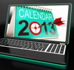 Calendar 2013 On Laptop Shows Online Predictions Stock Photo