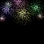 Fireworks Background At Night Time Stock Photo