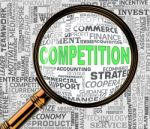 Competition Magnifier Shows Competitor Adversaries 3d Rendering Stock Photo