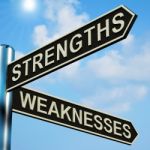 Strengths Or Weaknesses Directions Stock Photo