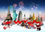Happy New Year Concept On Travel Background Stock Photo