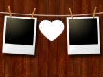 Photo Frames Indicates Valentine's Day And Heart Stock Photo