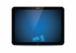 Bull And Bear Technology Tablet Stock Photo