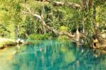 Blue Lagoon In Vang Vieng, Laos. Travel Destination With Clear W Stock Photo