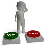 Win Lose Buttons Shows Gambling Stock Photo