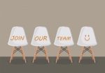 Join Our Team Texts On The Chairs Stock Photo