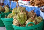 Durian At Street Market Stock Photo