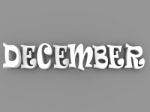 December Sign With Colour Black And White. 3d Paper Illustration Stock Photo