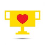  Love Heart Trophy Illustration Stock Photo