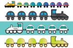 Cartoon Locomotive Train Toy  Illustration Stock Photo