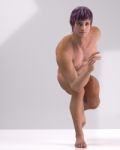 Young Naked Male Runner Stock Photo